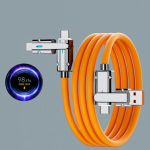 Cáp Sạc 4 Đầu (2 Ra 2) Silicon Mập USB+Type-C Ra Type-C+Lightning–DS13475