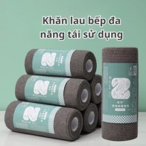 Cuộn 25 Khăn Lau Đa Năng Than Tre Có Thể Tái Sử Dụng–DS13161