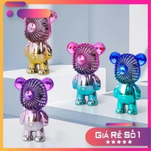 Quạt cầm tay Mini Gấu Bearbrick tích điện 3 tốc độ-AZ003951