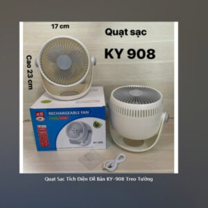 Quạt Sạc Tích Điện Để Bàn KY-908 Treo Tường –TP30