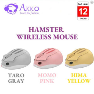 Mouse ko dây Akko Taro Hamster plus (xám, hồng) chính hãng-TPH4
