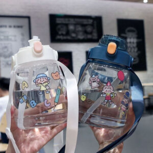 0124 binh nuoc sticker 1300ml ong hut tem dan quay deo