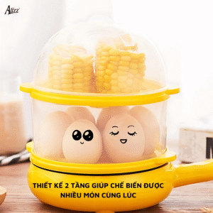 Hấp trứng 2 tầng có nắp ALIZZ AL – tiện lợi, đa năng cho bữa ăn nhanh gọn và dinh dưỡng