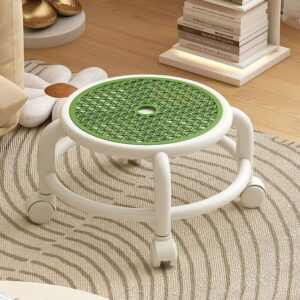 Ghế Đẩu Tròn Cán Thấp Có Bánh Xe Linh Hoạt