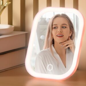Gương Trang Điểm Để Bàn Hình Vuông - Có Đèn Led