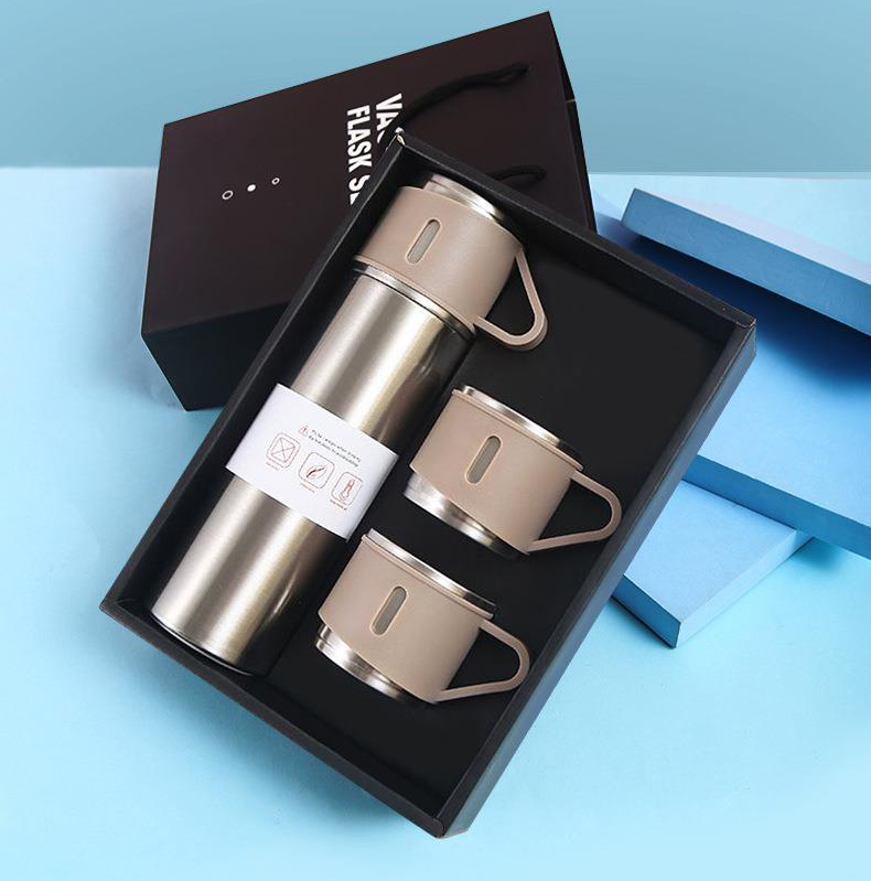Bình Giữ Nhiệt Kèm 2 Ly Inox 500ml 2 Set Binh Giu Nhiet 2 Ly Cach Nhiet Vacuum Flask 500ml Inox Cao Cap 1 1