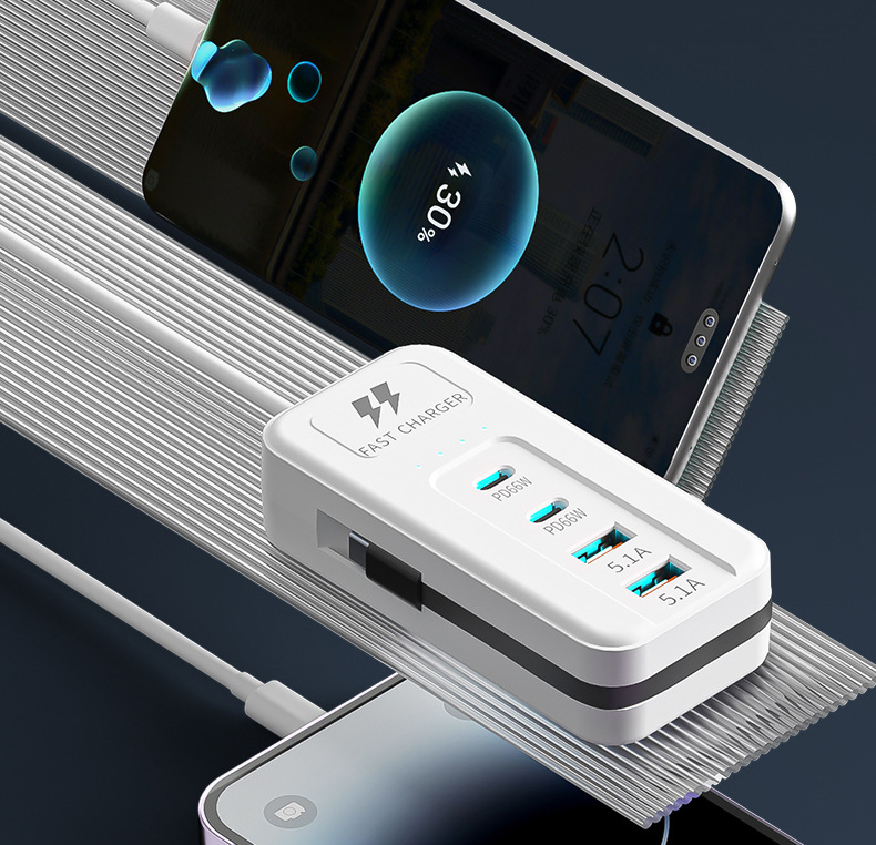 Ổ Cắm Điện Đa Năng 66W 4 Cổng Sạc 4 0241 o cam 4 cong sac da nang 66w