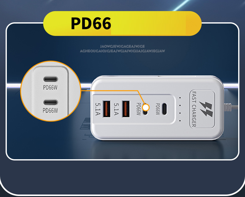 Ổ Cắm Điện Đa Năng 66W 4 Cổng Sạc 2 0258 o cam 4 cong sac da nang 66w