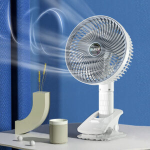Quạt tích điện để bàn có đế kẹp hít tường