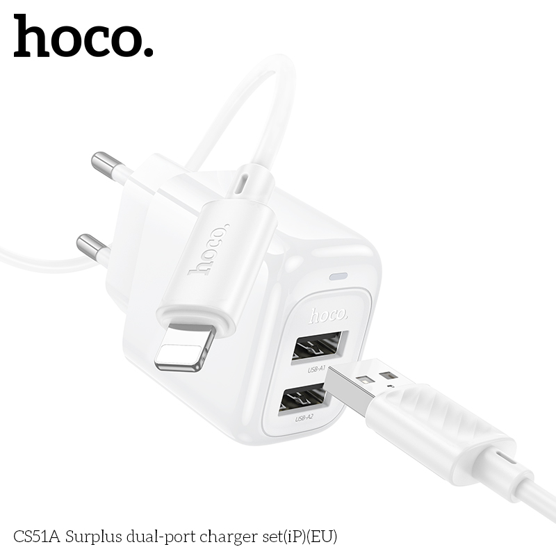 Bộ sạc HOCO CS51A cổng iPhone Lightning – Sạc nhanh, an toàn, tiện lợi 4 bo sac hai cong surplus cs51a ip eu BvTSXWLd9O9vdoAuBhir