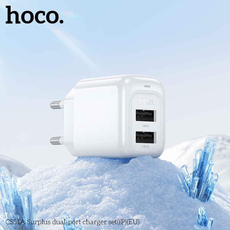 Bộ sạc HOCO CS51A cổng iPhone Lightning – Sạc nhanh, an toàn, tiện lợi 3 bo sac hai cong surplus cs51a ip eu bBnD7rAgFu9iA3o2kCsh