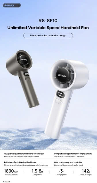 Quạt cầm tay REMAX SF10 (pin 4000mah) 11 z7197647400697 9dafe3d07b3b73813b5b5825797219e1