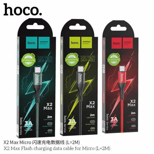 Cáp sạc Hoco X2 MAX - dài 2m Micro SS