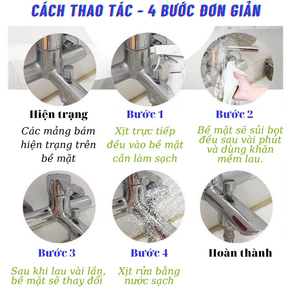 Chai Xịt Tẩy Vệ Sinh Nhà Tắm 500ml 9 nuoc xit tay rua inox nha tam fansen shanshen 500ml 16599 8
