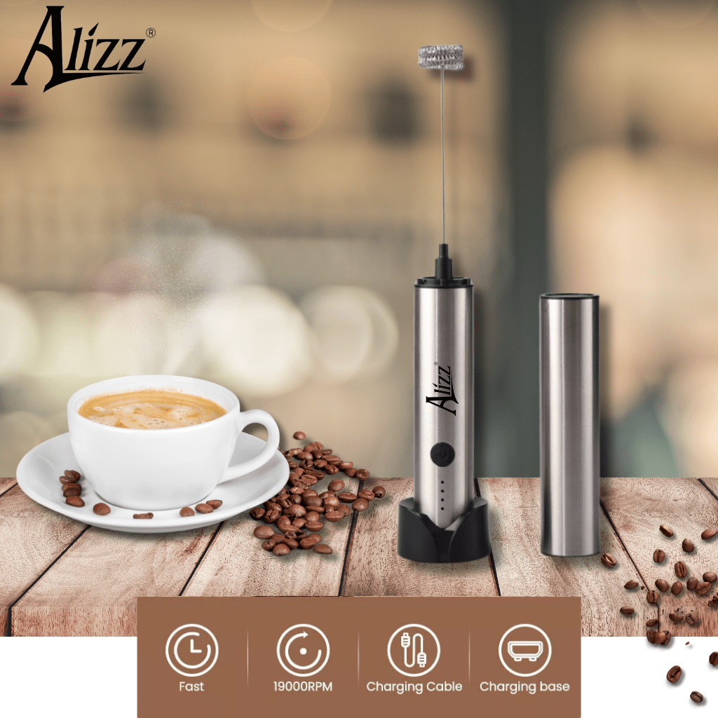 Máy Đánh Bọt Cà Phê, Đánh Trứng 3 Đầu ALIZZ AL.