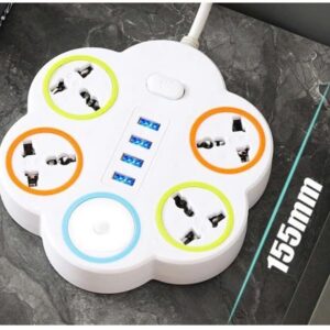 Ổ Điện 4 Ổ Cắm, 4 Usb Dây 1,2m Hình Bông Hoa.