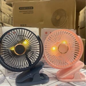 Quạt Kẹp Bàn Mini Để Bàn 5 Chế Độ + Kèm Đèn 