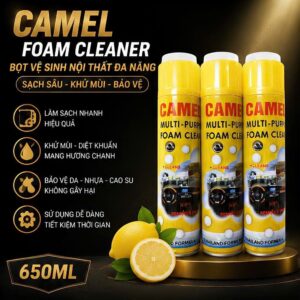 Chai vệ sinh đa năng, vệ sinh nội thất ô tô Dạng Bọt Camel 650ml (HD1029)